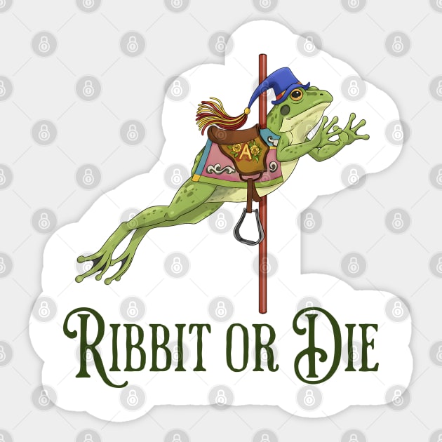 Funny Frog Carousel Ride (Ribbit) or Die pun Sticker by Luxinda